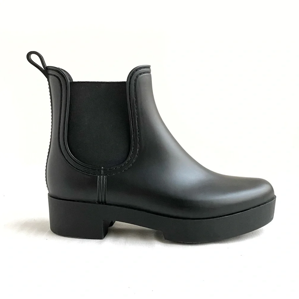 Jeffery Campbell Black Chelsea Rain Boot - Picture 2 of 9